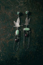Load image into Gallery viewer, Wild Geese Earrings -- Ruby, Variscite and Turquoise