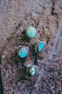 Patchwork Rings -- Variscites and Turquoises