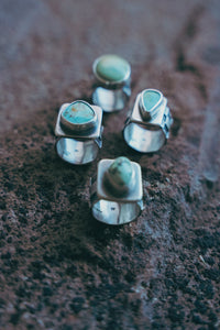 Patchwork Rings -- Variscites and Turquoises