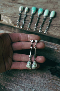 Aim True Earrings -- Variscite and Turquoise