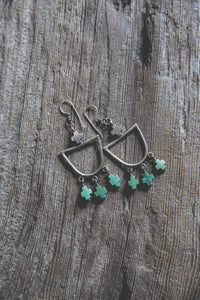 Light Burden Hoop Earrings -- Turquoise Crosses