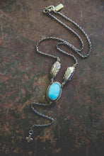 Load image into Gallery viewer, Echo of Flight Lariat Necklace -- Morenci Turquoise