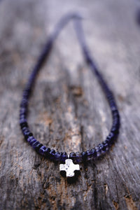 Summer Strands -- Lapis Lazuli, Iolite and Square Crosses