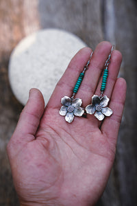 Apple Blossom Earrings -- Turquoise