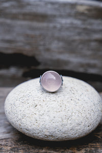 Apple Blossom Ring -- Rose Quartz -- Size 7.5