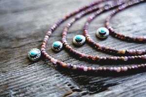 Summer Strands -- Ruby and Turquoise Suns