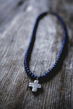 Load image into Gallery viewer, Summer Strands -- Lapis Lazuli Square Cross