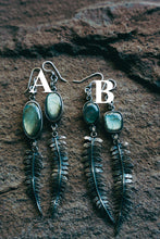 Load image into Gallery viewer, Fern Earrings -- Labradorite and Sterling