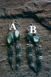 Fern Earrings -- Labradorite and Sterling