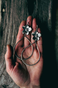 Apple Blossom Earrings -- Hoops