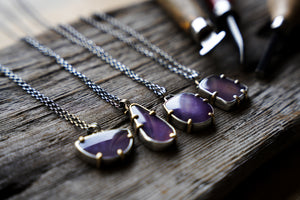 Stormy Necklaces -- Purple Salvia Chalcedony