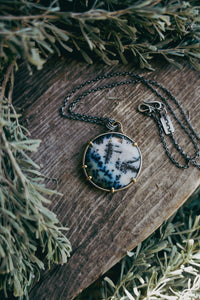 Winterscape Necklace -- Dendritic Opal