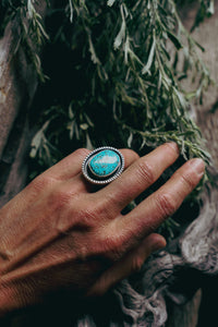 Strong Ring -- Kingman Turquoise -- Size 7