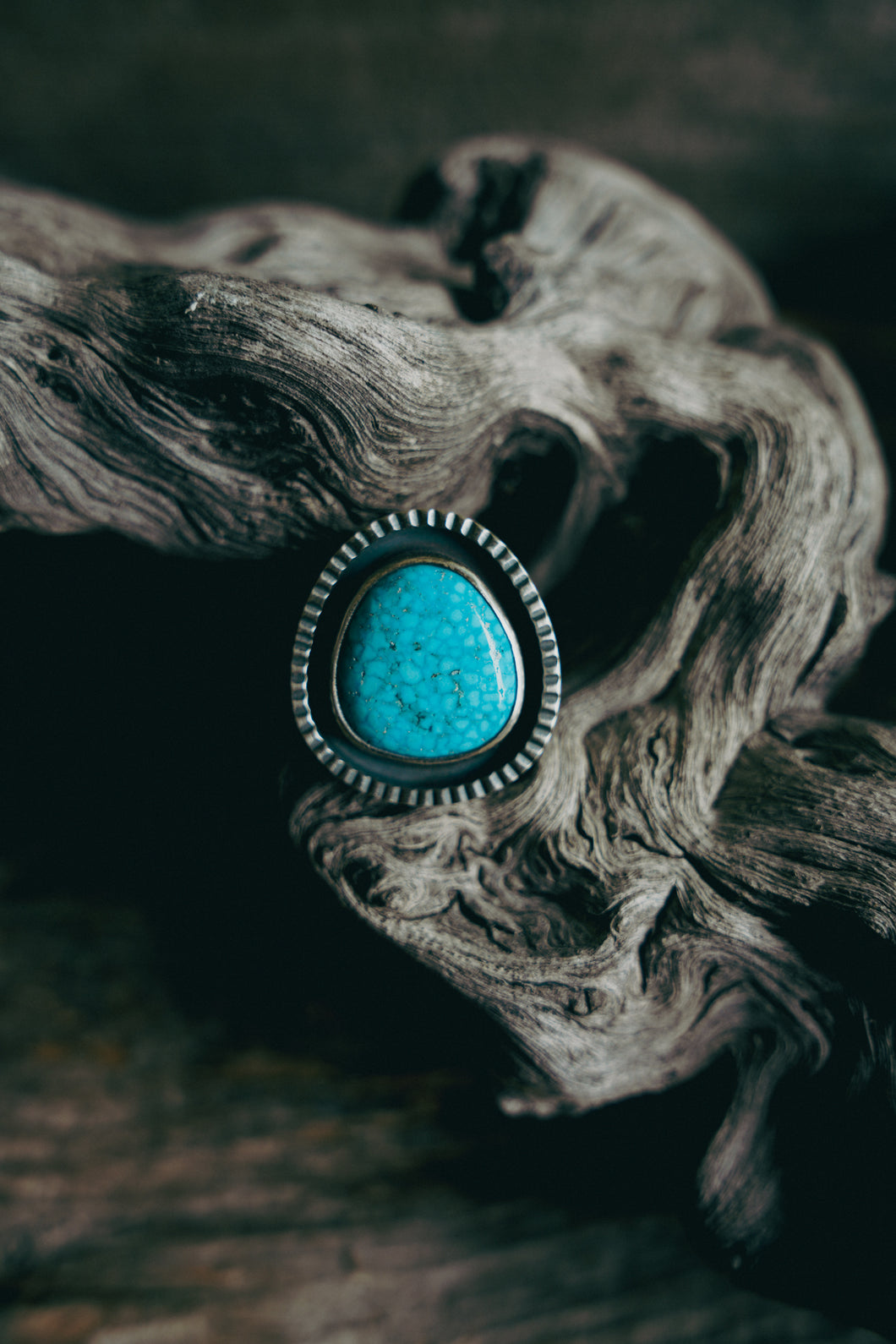 Strong Ring  -- Kingman Turquoise -- Size 8.75