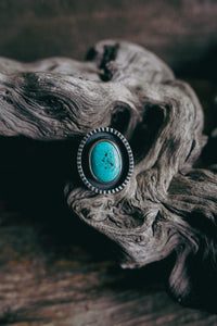 Strong Ring -- Kingman Turquoise -- Size 7