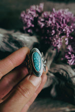 Load image into Gallery viewer, Apple Blossom Ring -- Kingman Turquoise -- Size 9.5
