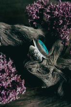 Load image into Gallery viewer, Apple Blossom Ring -- Kingman Turquoise -- Size