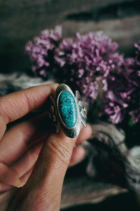 Apple Blossom Ring -- Kingman Turquoise -- Size