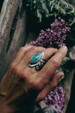 Load image into Gallery viewer, Apple Blossom Ring -- Kingman Turquoise -- Size