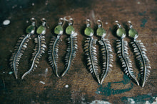 Load image into Gallery viewer, Fern Earrings -- Sterling and Prehnite