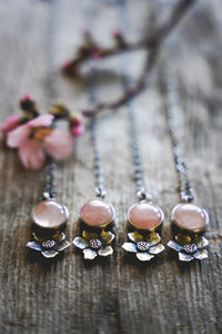 Apple Blossom Necklace -- Rose Quartz