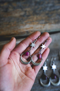 Lodestar Earrings -- Ruby