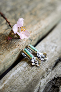 Apple Blossom Post Earrings -- Turquoise