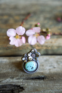 Apple Blossom Ring -- Turquoise -- 7.25