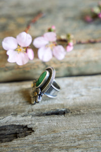 Apple Blossom Ring -- Variscite -- Size 7