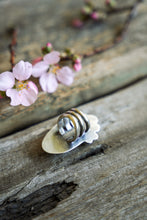 Load image into Gallery viewer, Apple Blossom Ring -- Peach Moonstone -- Size 7