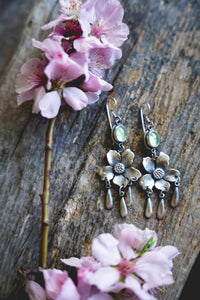 Apple Blossom Earrings -- Prehnite