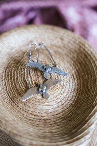 Spirit Earrings -- Red-tailed Hawk Hoops