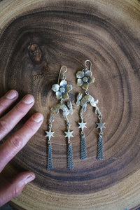Jackrabbit and Dune Earrings -- With Apple Blossoms