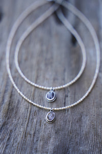 Summer Strands -- Iolite and Freshwater Pearls