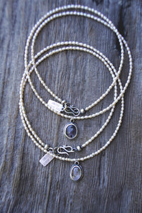 Summer Strands -- Iolite and Freshwater Pearls