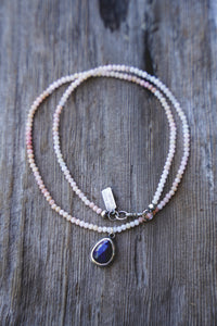 Summer Strands -- Lapis Lazuli and Pink Opal