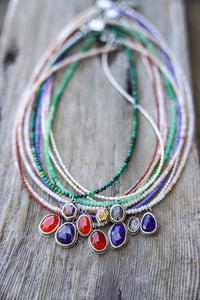 Summer Strands -- Ruby and Chrysocolla