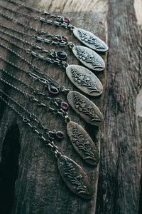 Fireweed Necklace -- Garnet