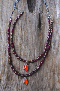 Summer Strands -- Carnelian and Ruby