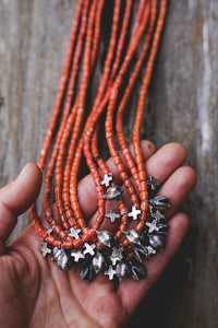 Red Dirt Road Necklace -- Crosses and Yucca Pods
